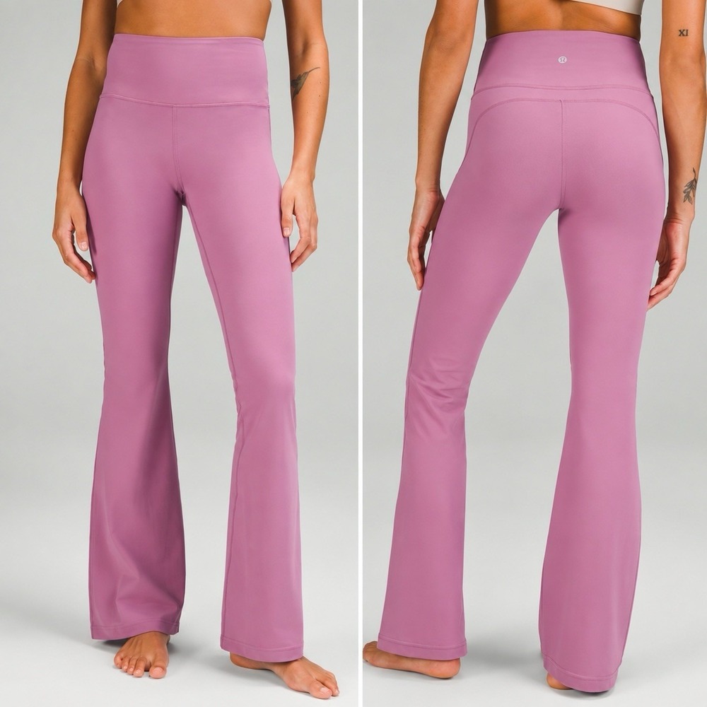 Lululemon Groove Super High Rise Flared Pant Sz 8 Velvet Dust LW5FG2S Excellent